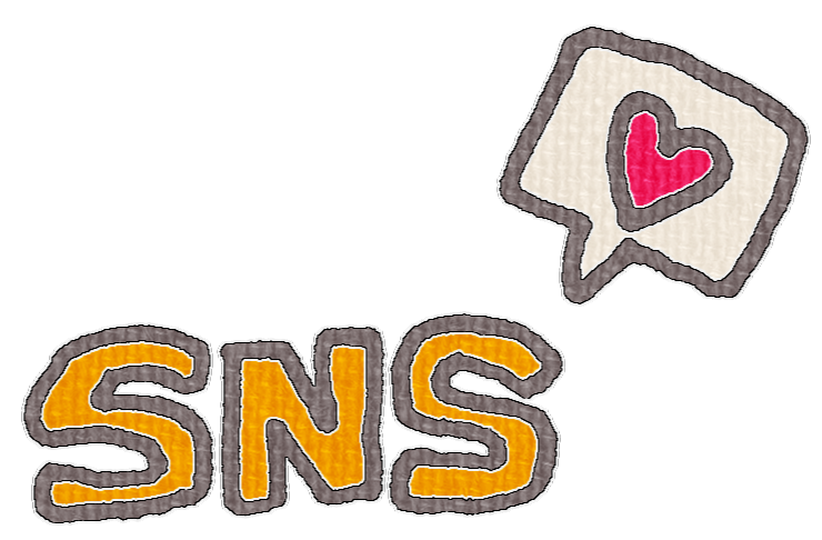 イラスト|SNSの文字といいねマーク