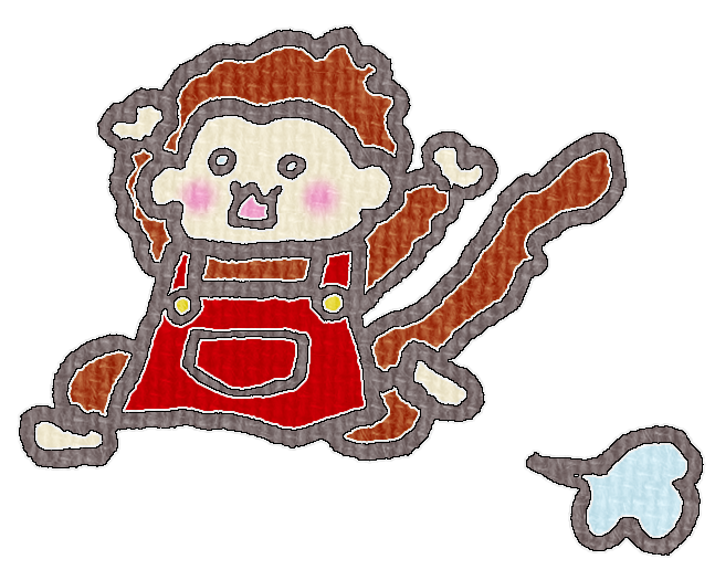 イラスト|モンキーが走っている様子