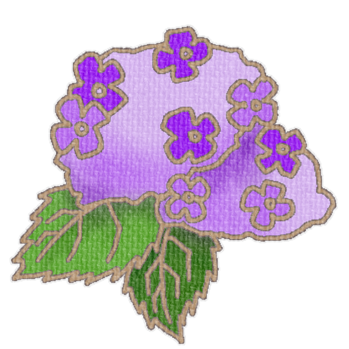 紫色のアジサイのイラスト、梅雨の季節をイメージした可愛い素材