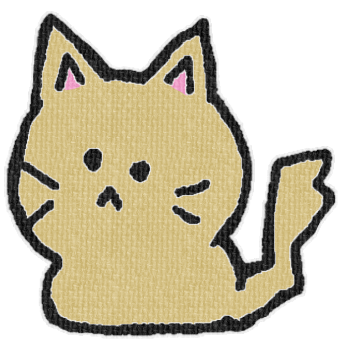 茶色い猫がお座りした透過イラスト