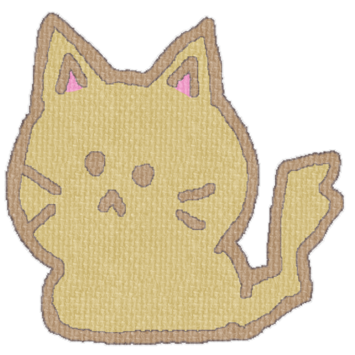 茶色い猫がお座りした透過イラスト