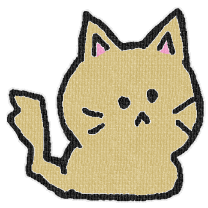 茶色い猫がお座りした透過イラスト
