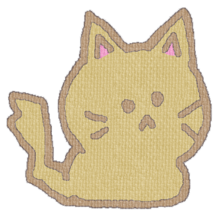 茶色い猫がお座りした透過イラスト