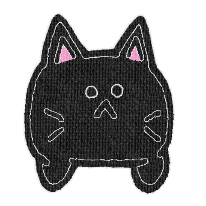 黒いねこがひょっこりしている透過イラスト
