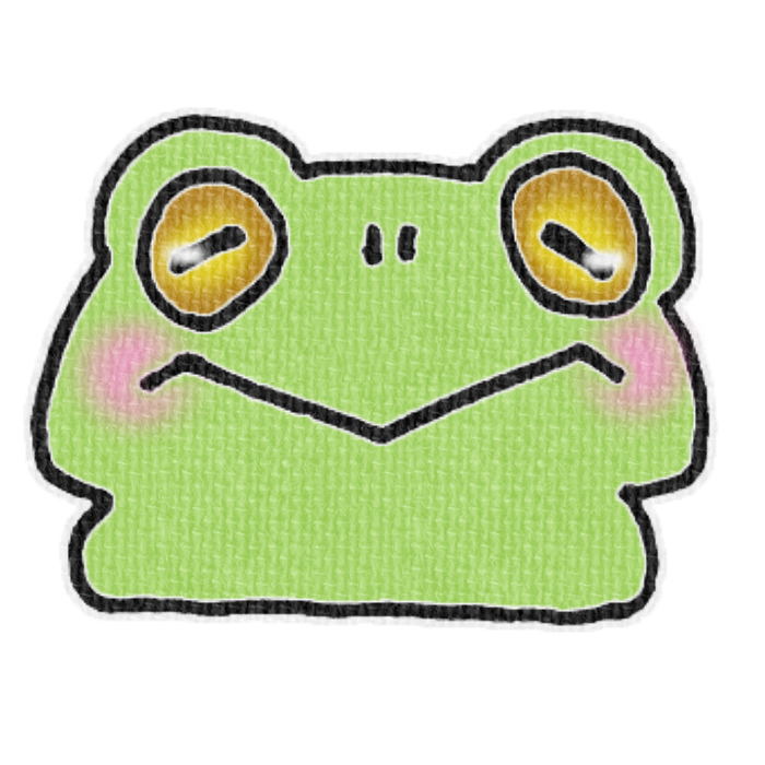 緑のカエルのイラスト、梅雨の季節をイメージした可愛い素材