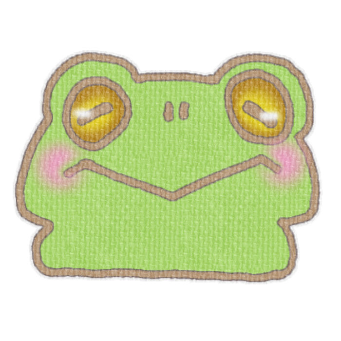 緑のカエルのイラスト、梅雨の季節をイメージした可愛い素材