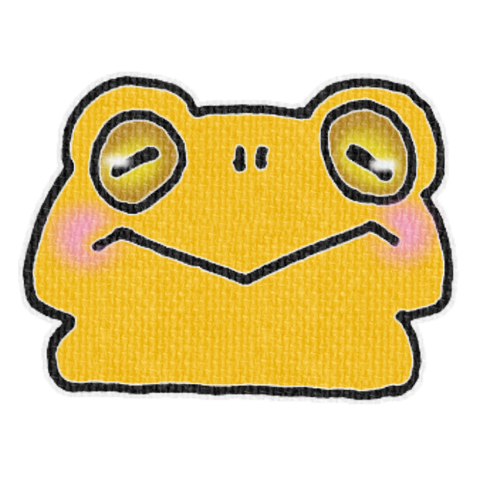 オレンジ色のカエルのイラスト、梅雨の季節をイメージした可愛い素材