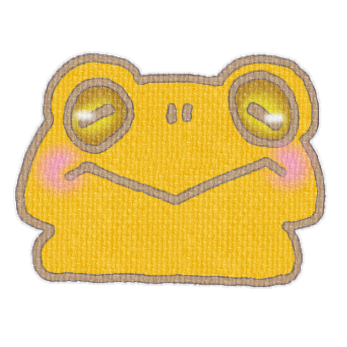 オレンジ色のカエルのイラスト、梅雨の季節をイメージした可愛い素材