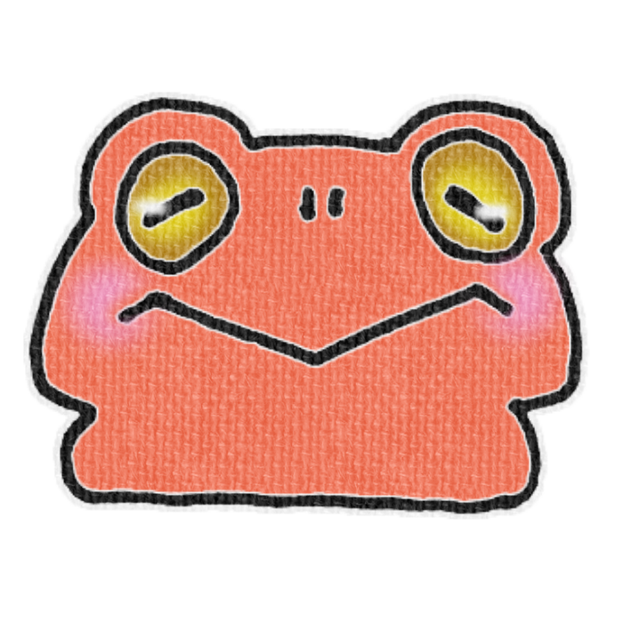 赤いカエルのイラスト、梅雨の季節をイメージした可愛い素材