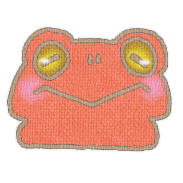 赤いカエルのイラスト、梅雨の季節をイメージした可愛い素材