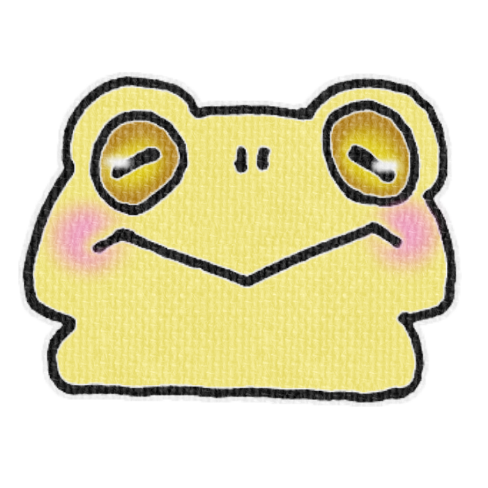 黄色のカエルのイラスト、梅雨の季節をイメージした可愛い素材