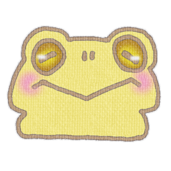 黄色のカエルのイラスト、梅雨の季節をイメージした可愛い素材