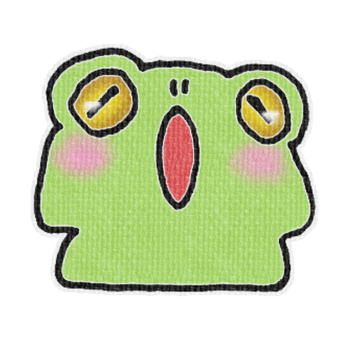 緑のカエルのイラスト、梅雨の季節をイメージした可愛い素材