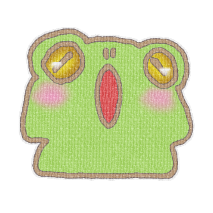 緑のカエルのイラスト、梅雨の季節をイメージした可愛い素材