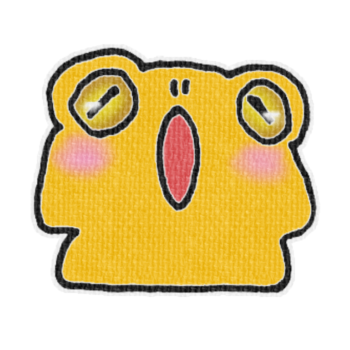 オレンジ色のカエルのイラスト、梅雨の季節をイメージした可愛い素材