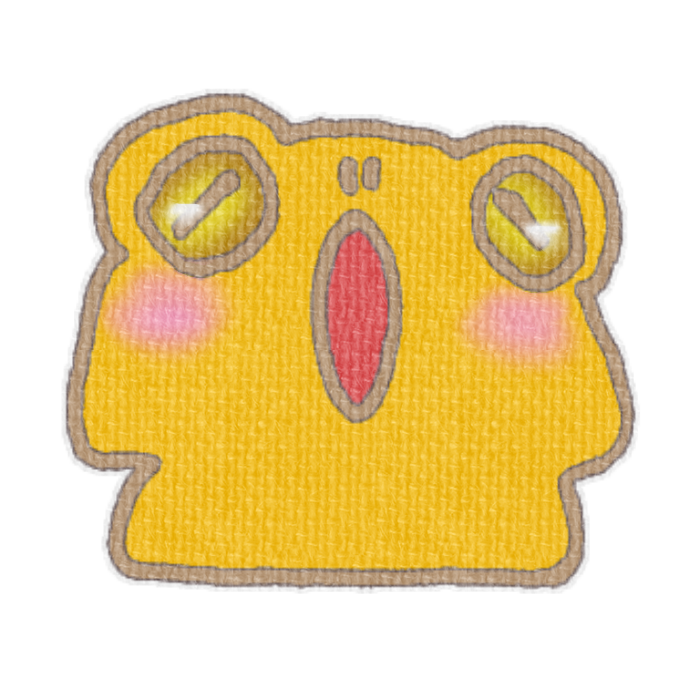 オレンジ色のカエルのイラスト、梅雨の季節をイメージした可愛い素材