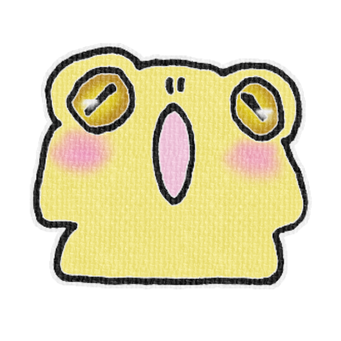 黄色のカエルのイラスト、梅雨の季節をイメージした可愛い素材