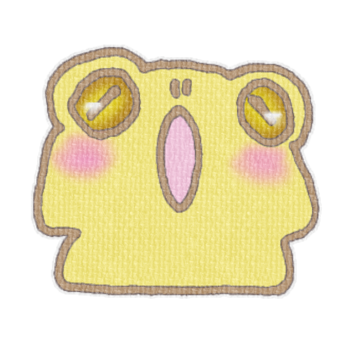 黄色のカエルのイラスト、梅雨の季節をイメージした可愛い素材