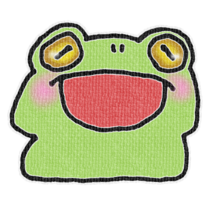 緑のカエルのイラスト、梅雨の季節をイメージした可愛い素材