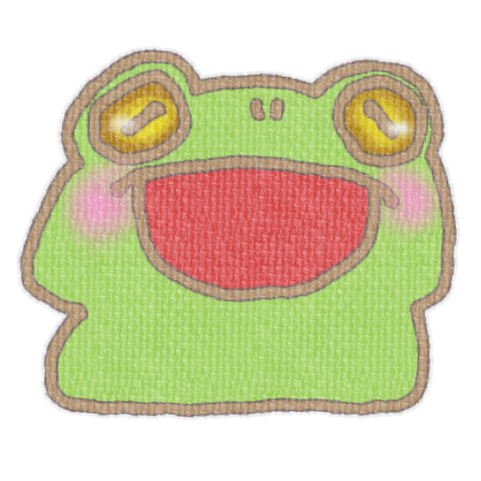 緑のカエルのイラスト、梅雨の季節をイメージした可愛い素材