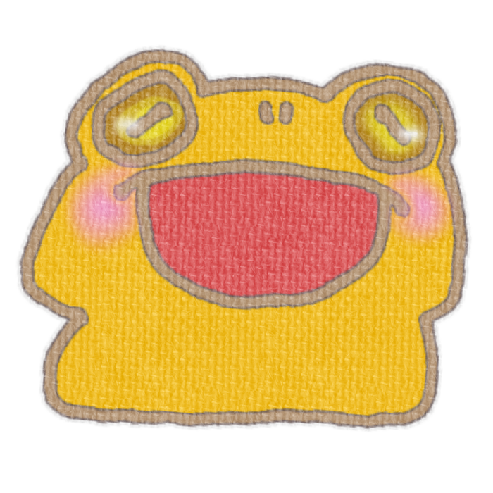 オレンジ色のカエルのイラスト、梅雨の季節をイメージした可愛い素材