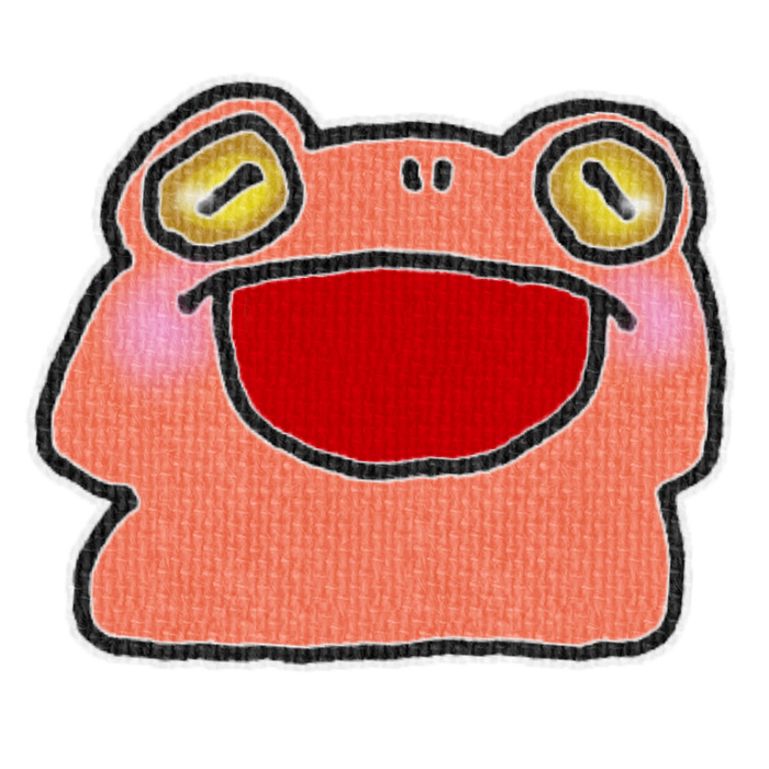 赤いカエルのイラスト、梅雨の季節をイメージした可愛い素材