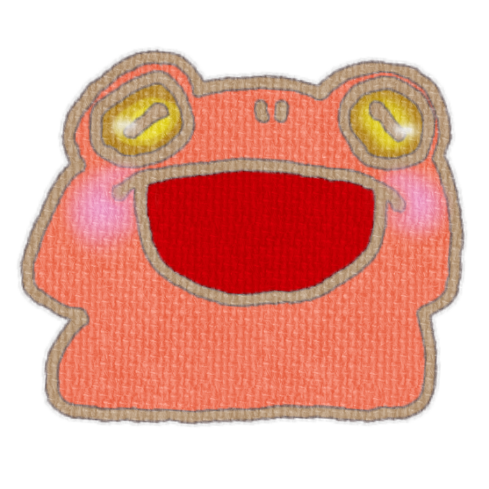 赤いカエルのイラスト、梅雨の季節をイメージした可愛い素材