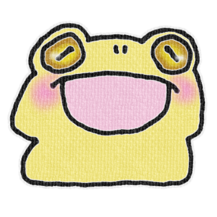 黄色のカエルのイラスト、梅雨の季節をイメージした可愛い素材