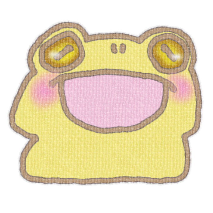 黄色のカエルのイラスト、梅雨の季節をイメージした可愛い素材