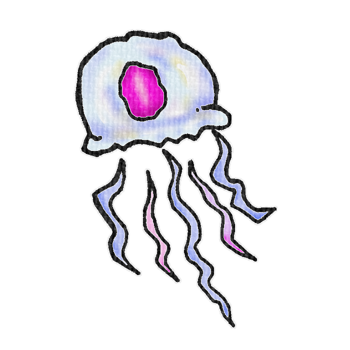 クラゲのイラスト、夏の季節をイメージした可愛い素材