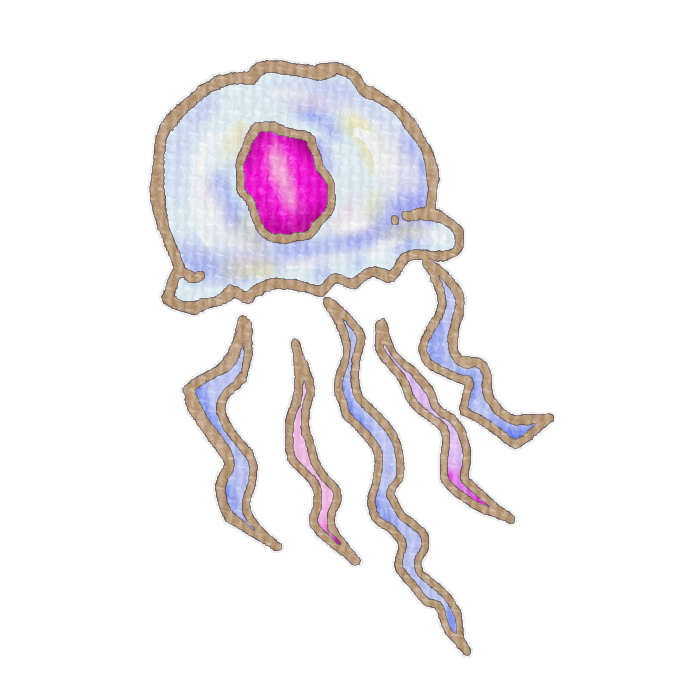 クラゲのイラスト、夏の季節をイメージした可愛い素材