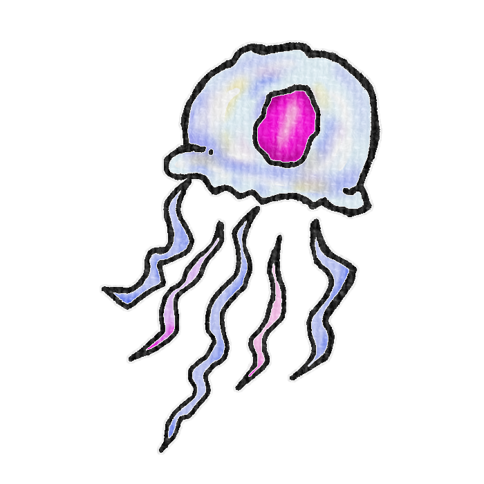 クラゲのイラスト、夏の季節をイメージした可愛い素材