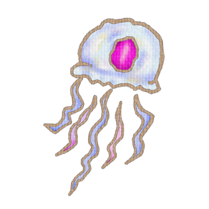 クラゲのイラスト、夏の季節をイメージした可愛い素材