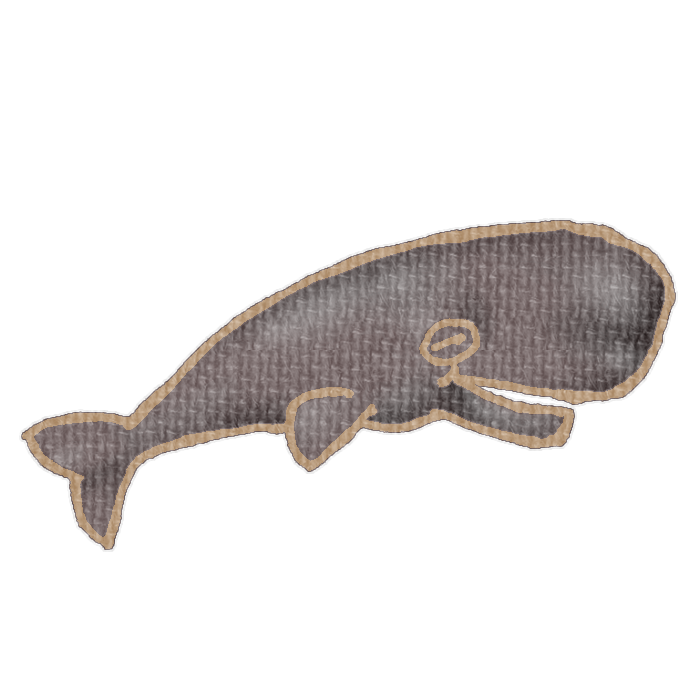 マッコウクジラのイラスト、夏の季節をイメージした可愛い素材