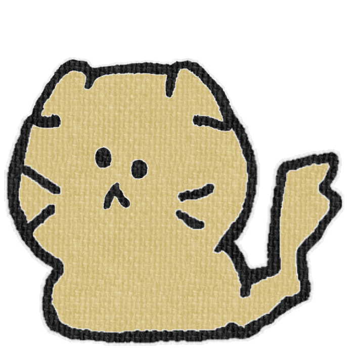 茶色い猫がお座りした透過イラスト