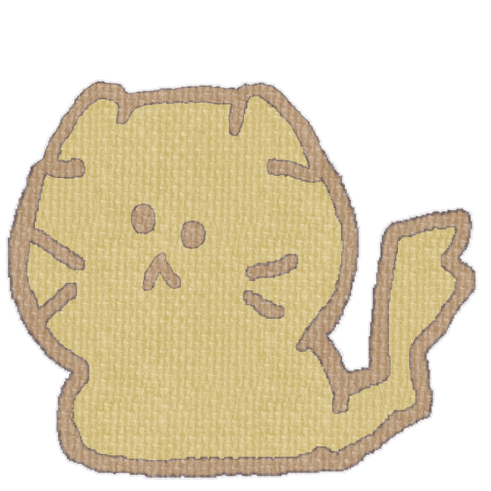 茶色い猫がお座りした透過イラスト