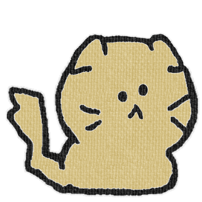 茶色い猫がお座りした透過イラスト