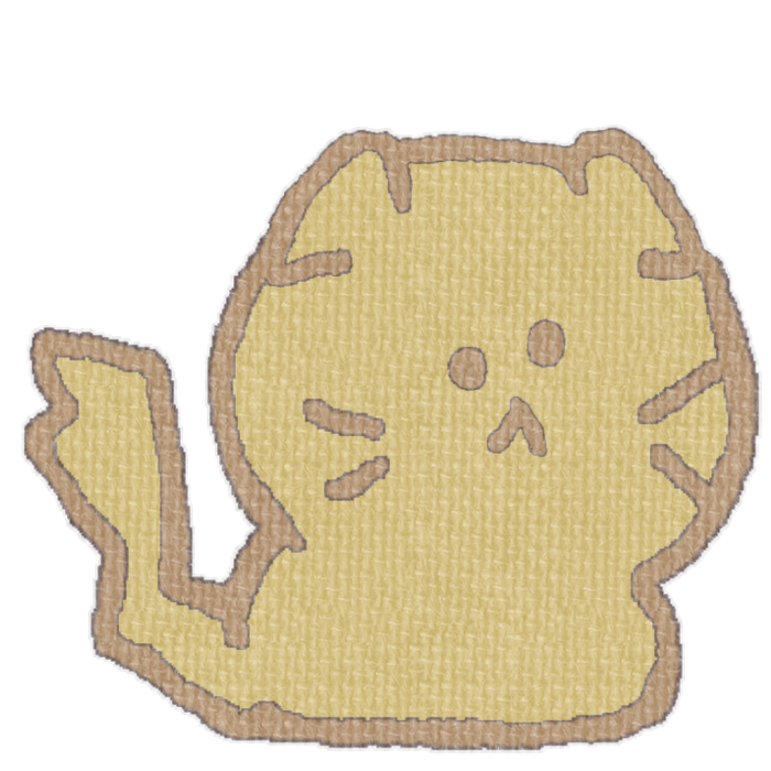 茶色い猫がお座りした透過イラスト