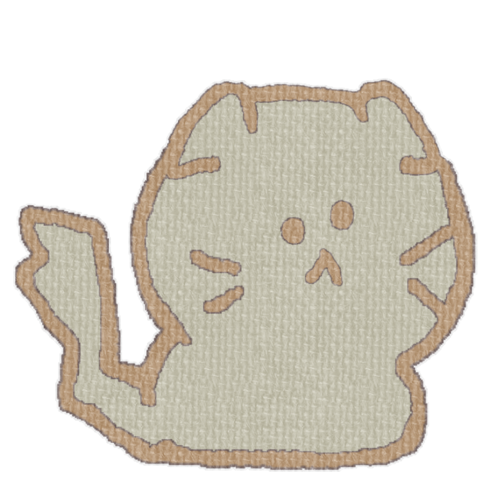 灰色の猫がお座りした透過イラスト