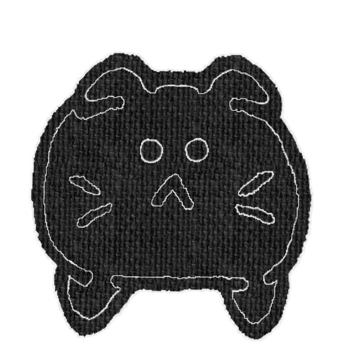 黒いねこがひょっこりしている透過イラスト
