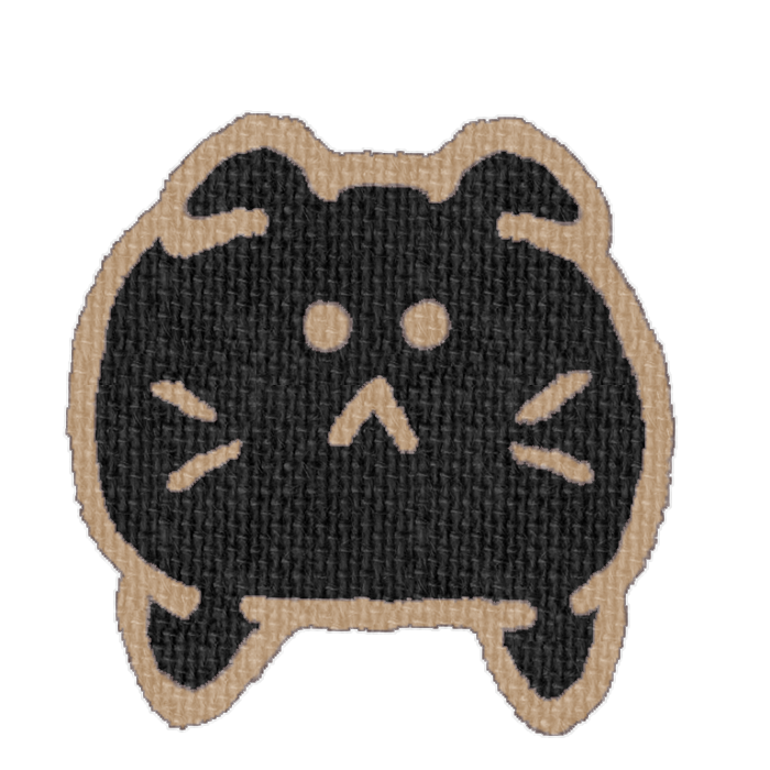 黒いねこがひょっこりしている透過イラスト
