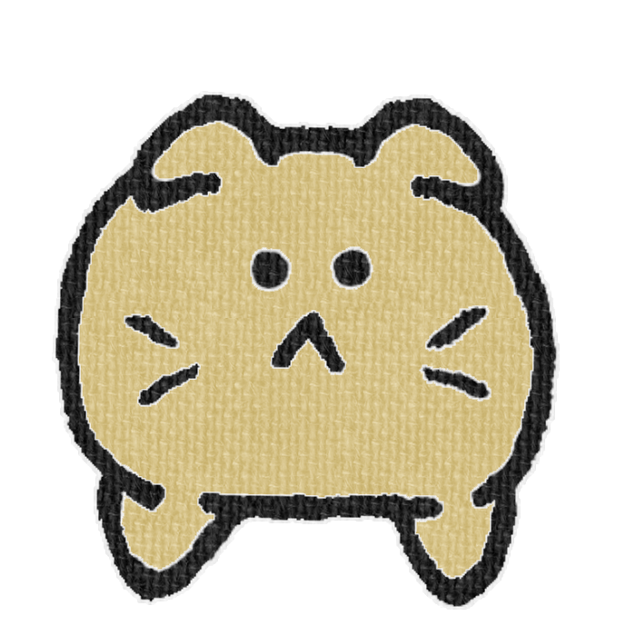茶色のねこがひょっこりしている透過イラスト