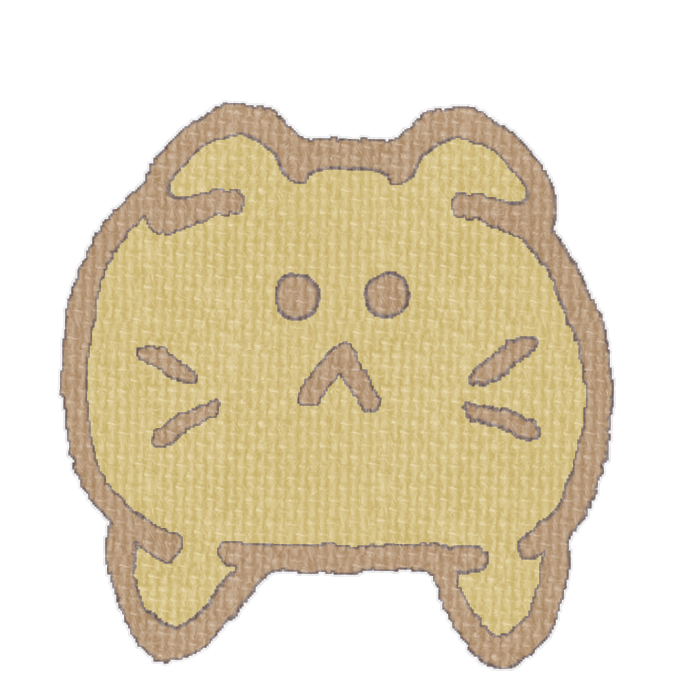 茶色のねこがひょっこりしている透過イラスト
