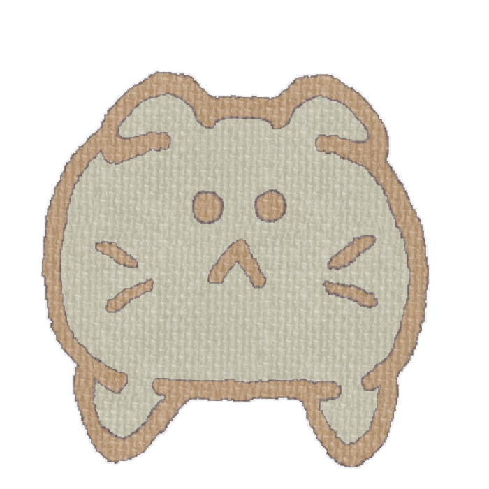 灰色のねこがひょっこりしている透過イラスト