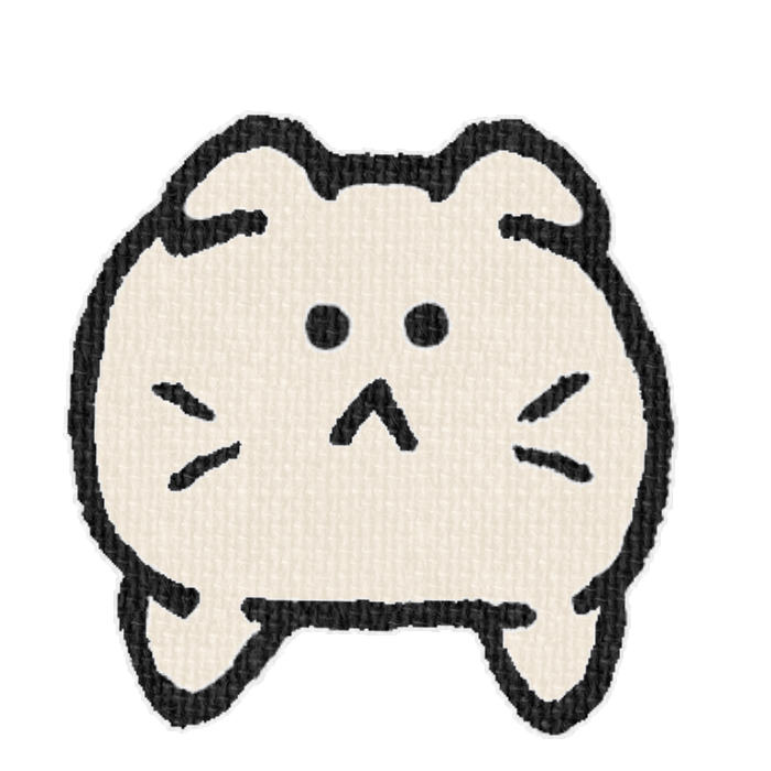 白いねこがひょっこりしている透過イラスト