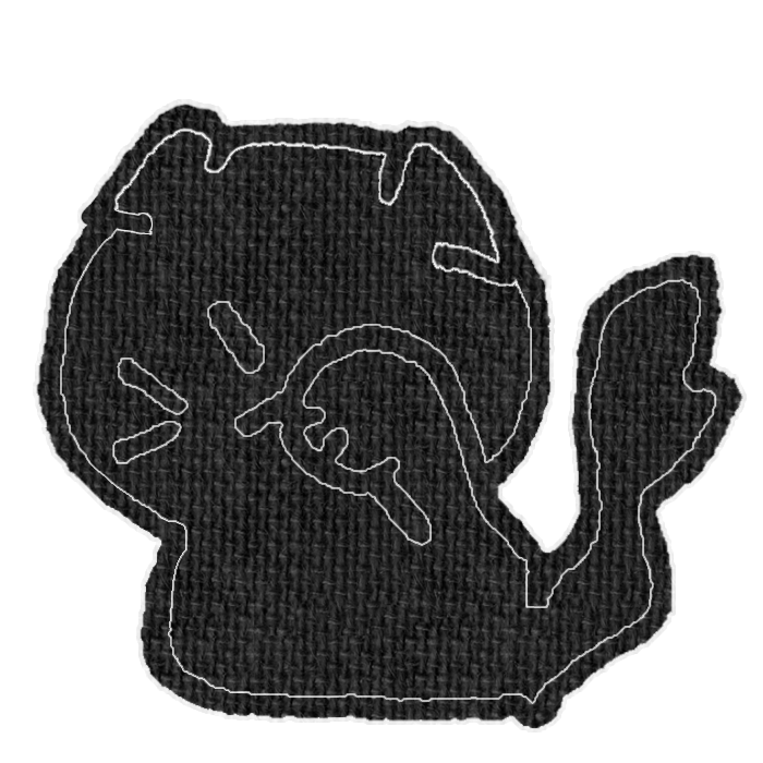 黒い猫が顔を洗ってる透過イラスト