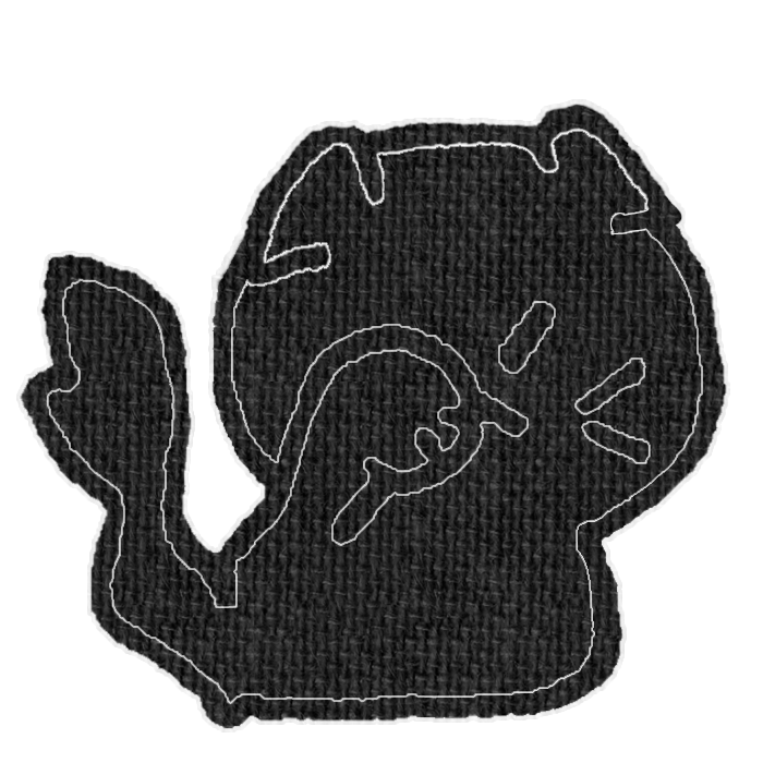 黒い猫が顔を洗ってる透過イラスト