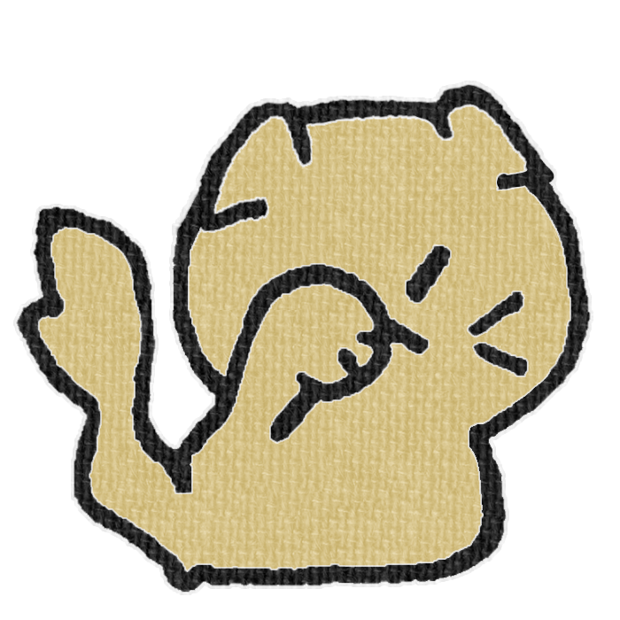 茶色い猫が顔を洗ってる透過イラスト