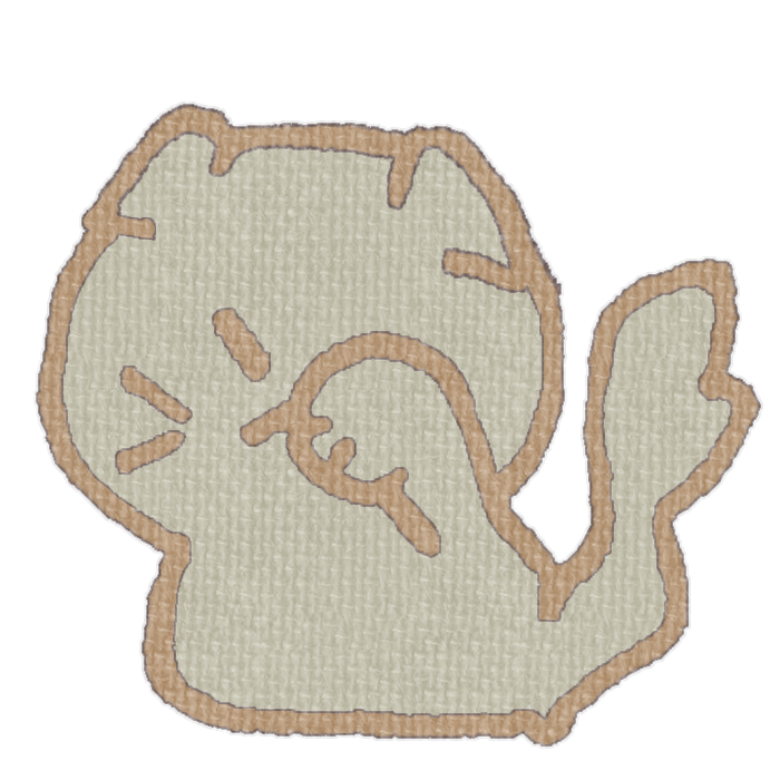 灰色の猫が顔を洗ってる透過イラスト