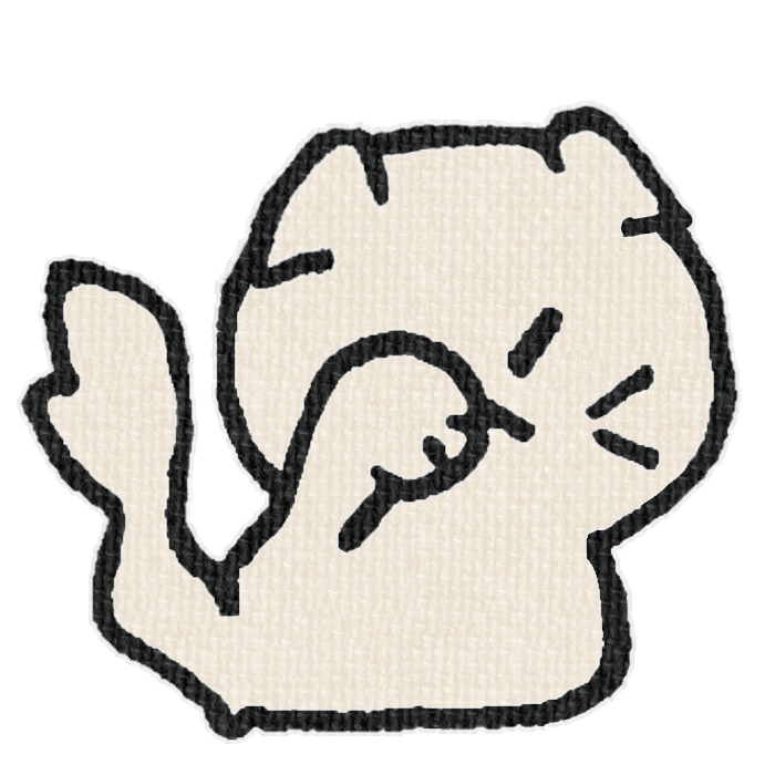 白い猫が顔を洗ってる透過イラスト